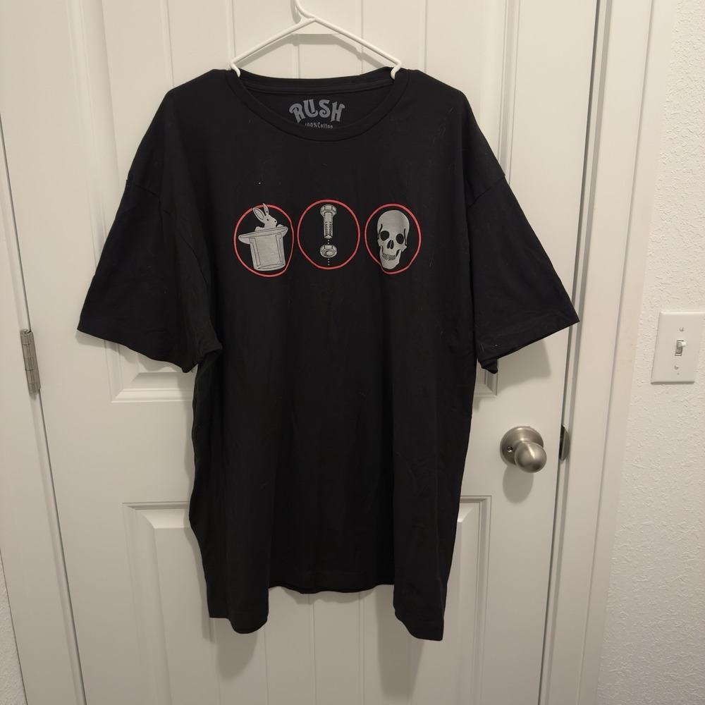 Rush Men's Black Graphic Short Sleeve Tshirt Size XXL